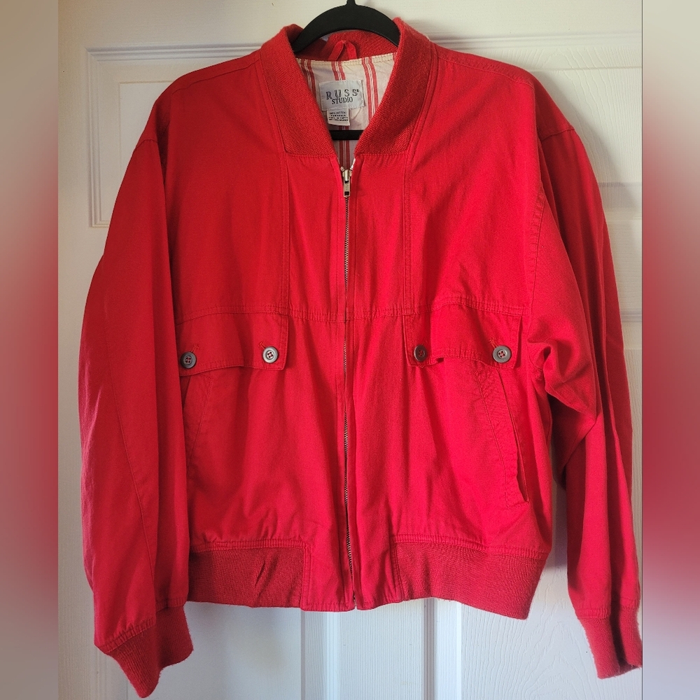 Vinatge Lightweight Red Bomber Jacket
